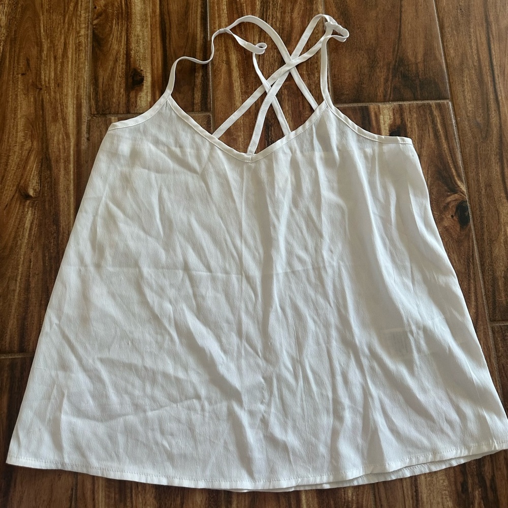 Hollister White Strappy Camisole Top
